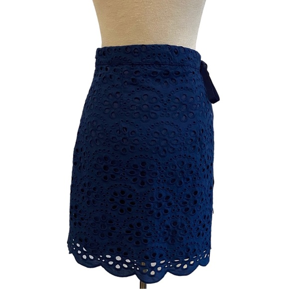 Cartolina Nantucket The Emma Navy Blue Eyelet Floral Skirt - Picture 5 of 14